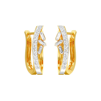 Precision Hoop Diamond Bali Earrings 18 KT / Yellow Gold