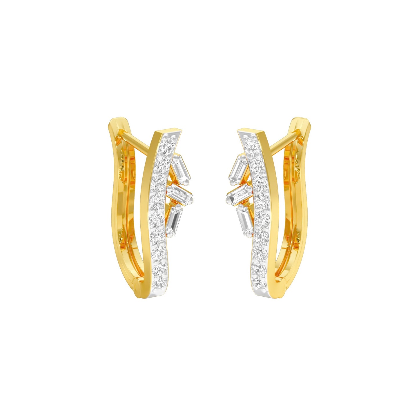 Precision Hoop Diamond Bali Earrings 18 KT / Yellow Gold