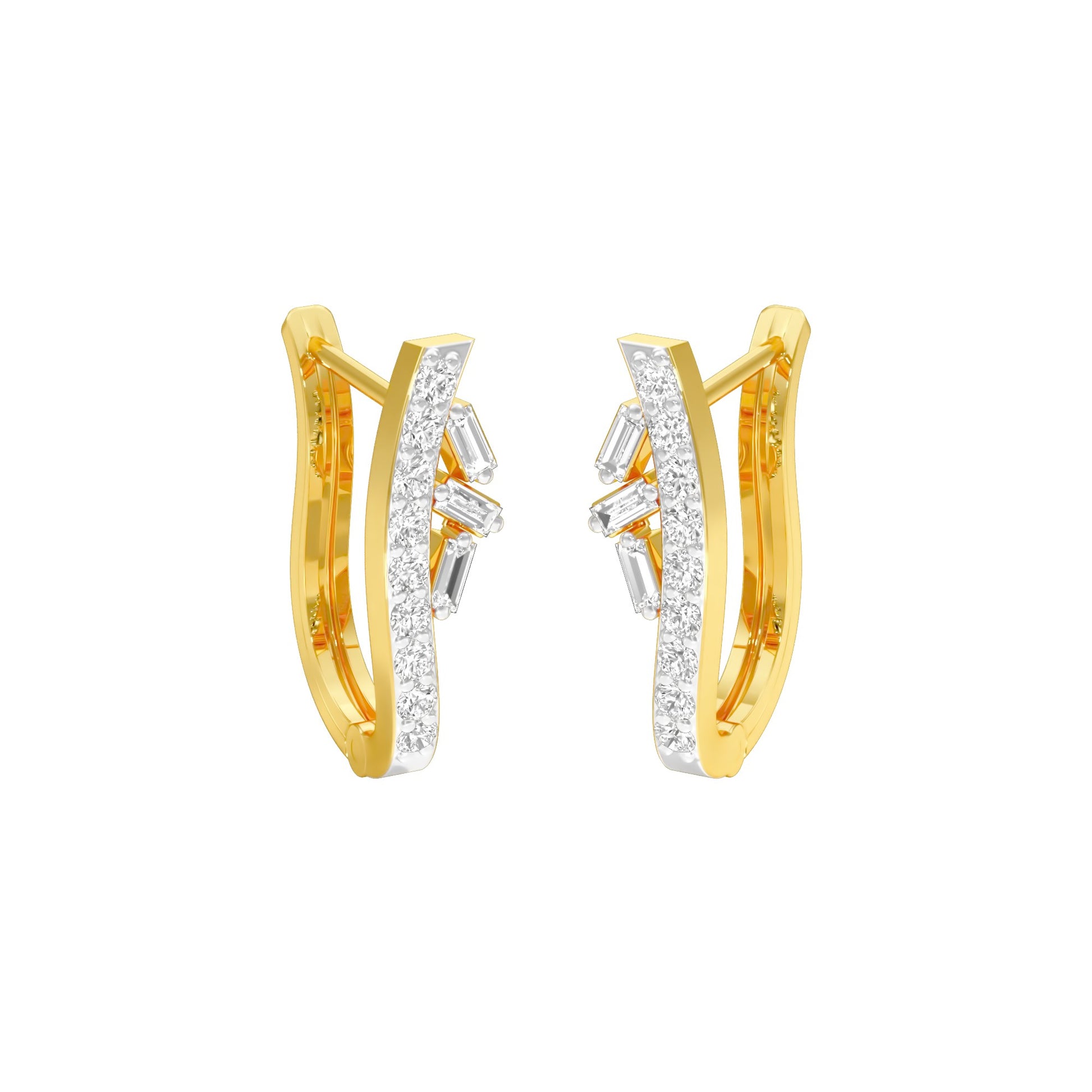 Precision Hoop Diamond Bali Earrings 18 KT / Yellow Gold