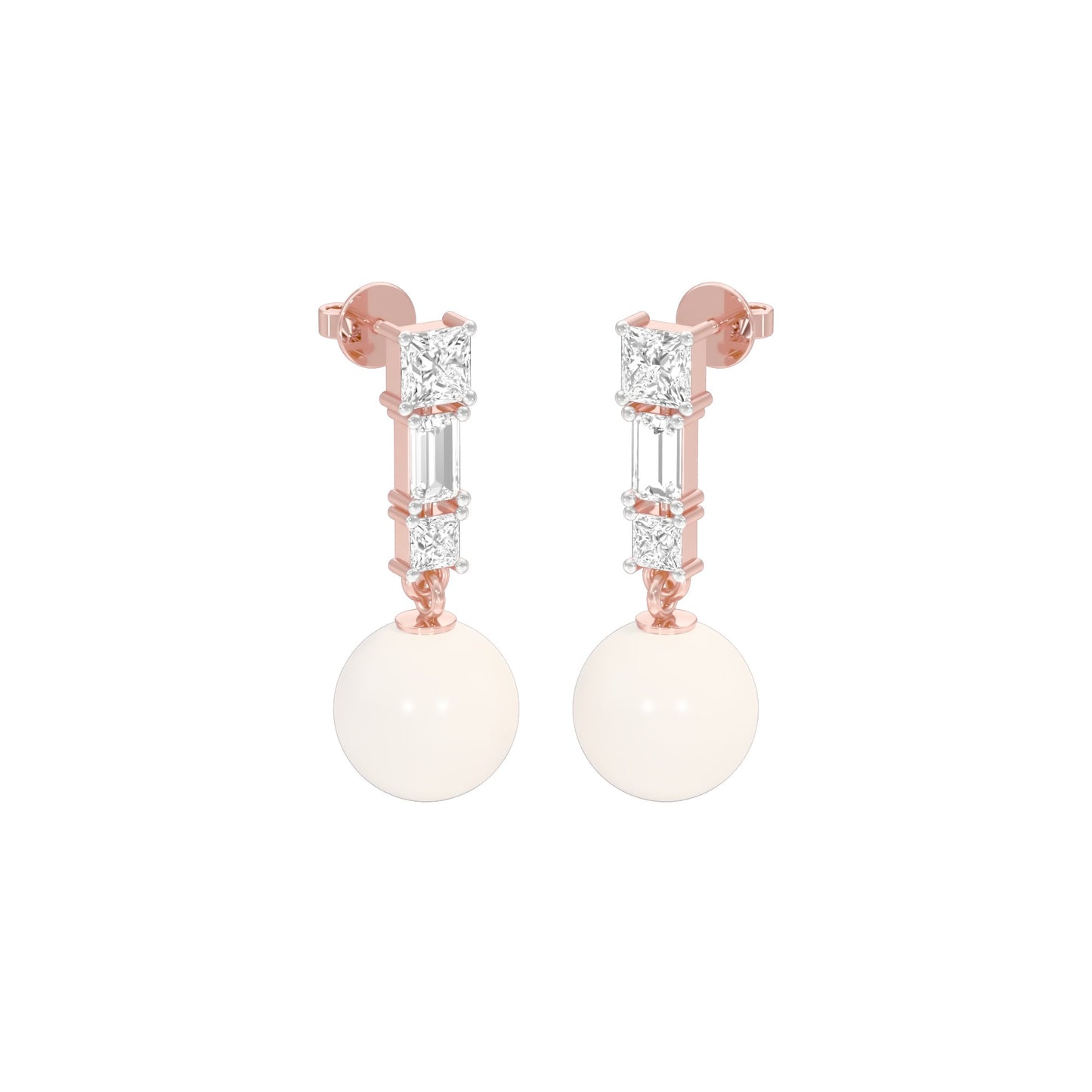 Classic Glowing Diamond Drop Earrings 18 KT / Rose Gold