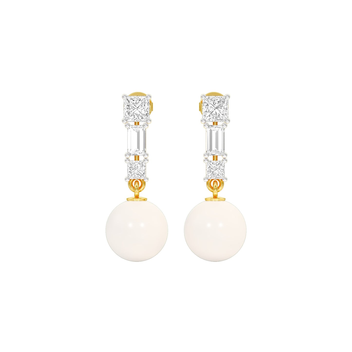 Classic Glowing Diamond Drop Earrings 18 KT / Yellow Gold