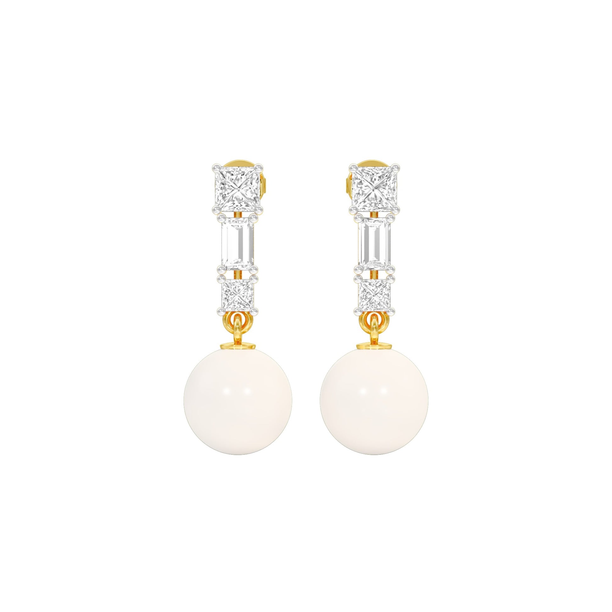 Classic Glowing Diamond Drop Earrings 18 KT / Yellow Gold