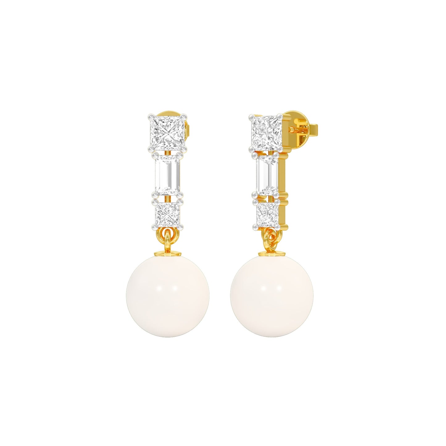 Classic Glowing Diamond Drop Earrings 18 KT / Yellow Gold