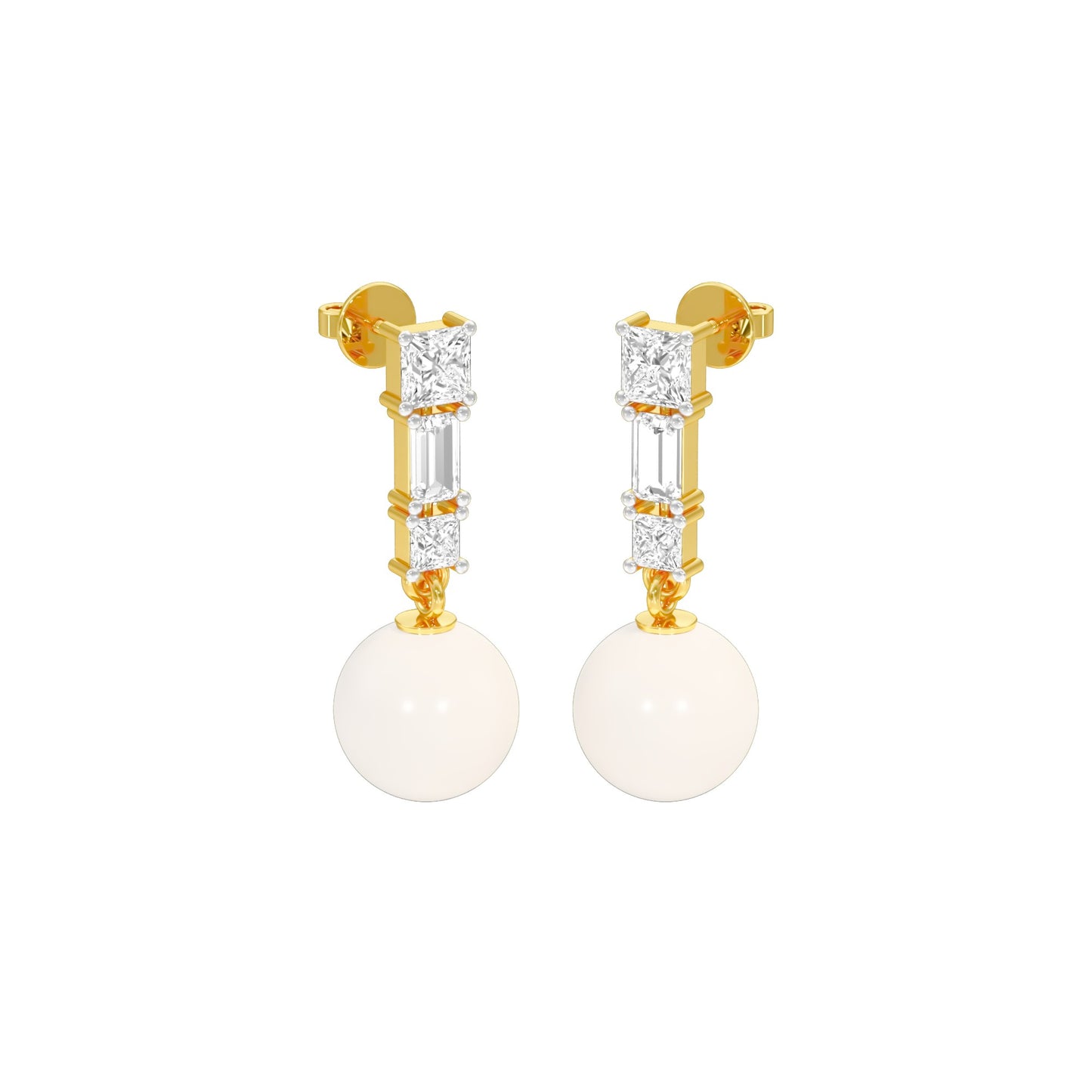 Classic Glowing Diamond Drop Earrings 18 KT / Yellow Gold