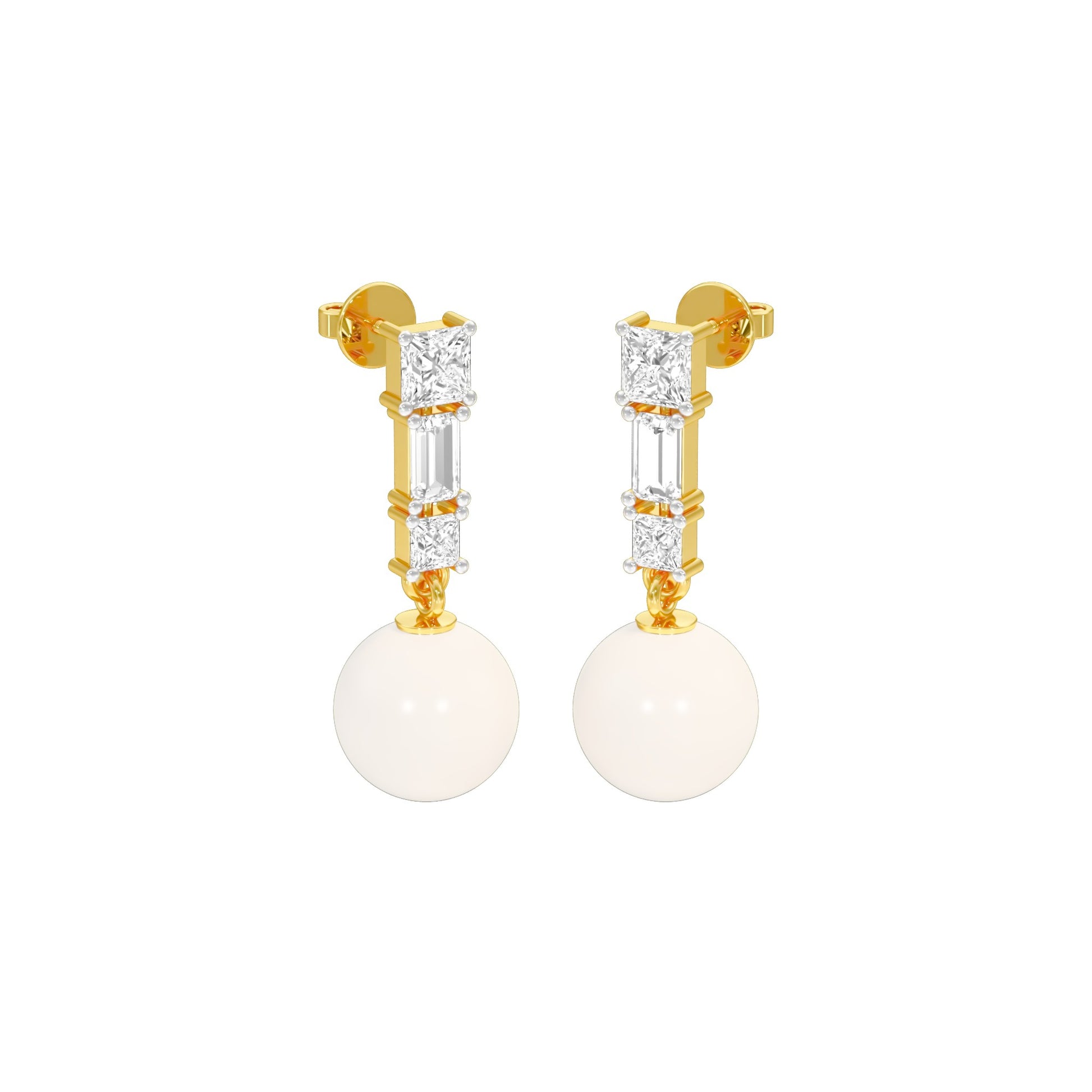 Classic Glowing Diamond Drop Earrings 18 KT / Yellow Gold
