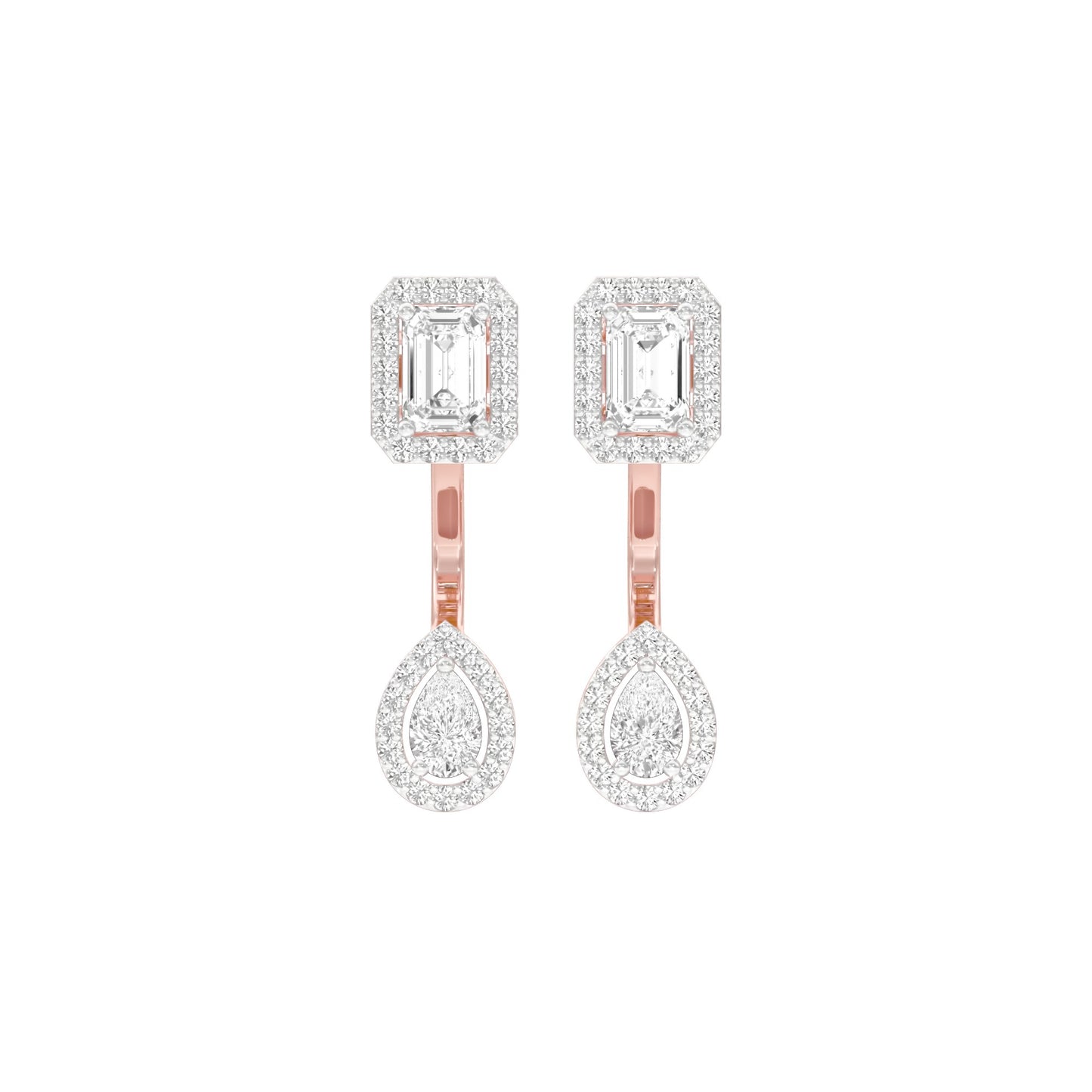 Crown Corners Diamond Stud Earrings 18 KT / Rose Gold