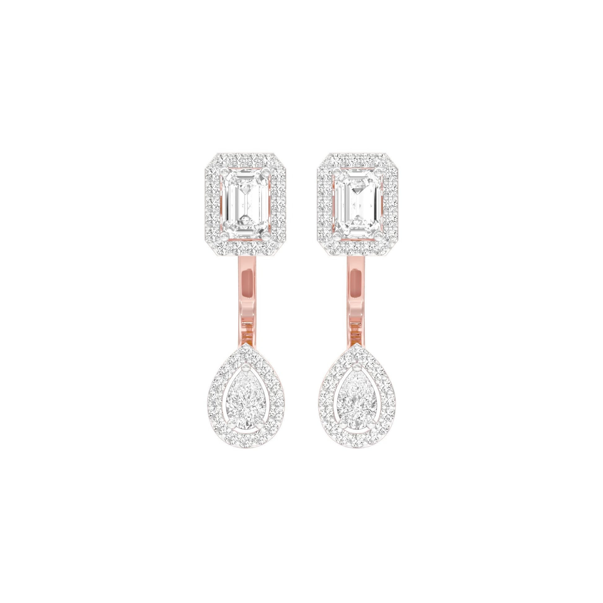 Crown Corners Diamond Stud Earrings 18 KT / Rose Gold