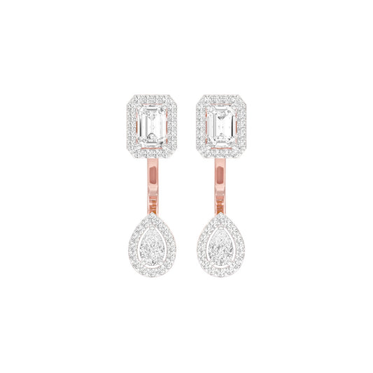 Crown Corners Diamond Stud Earrings 18 KT / Rose Gold