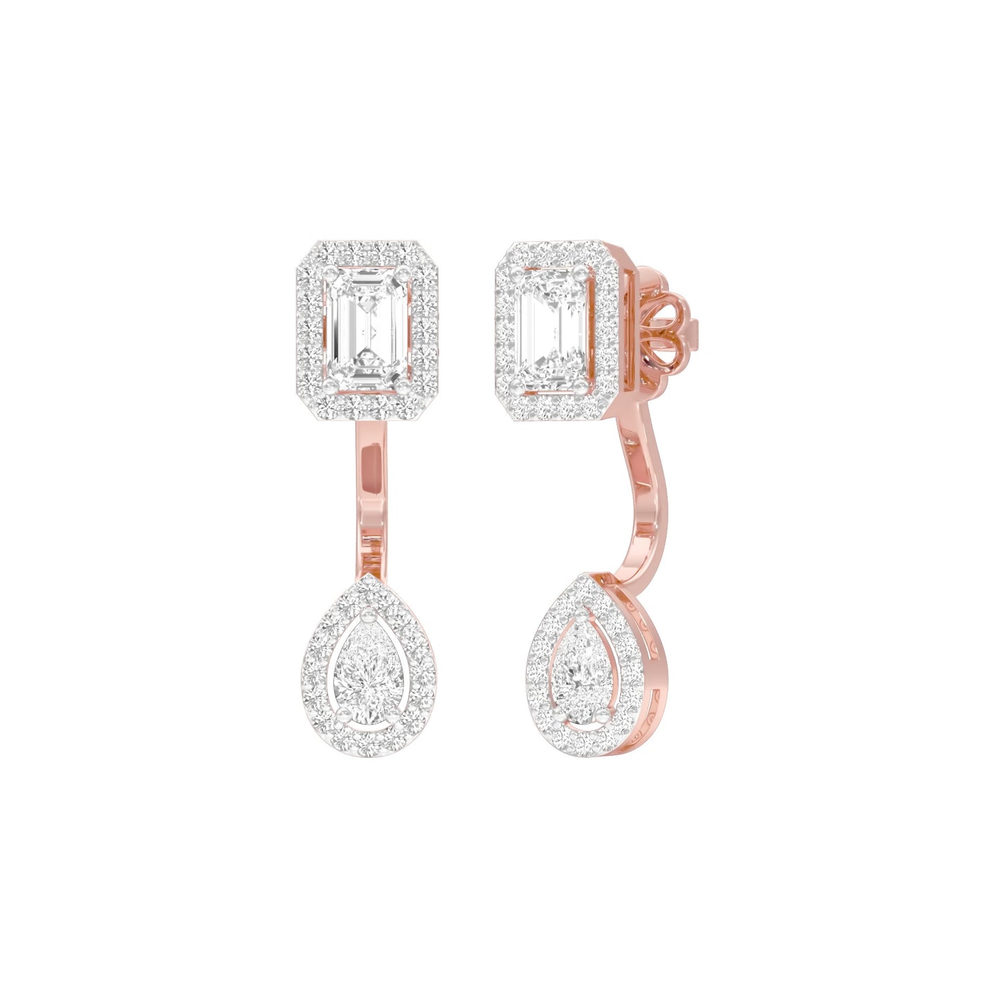 Crown Corners Diamond Stud Earrings 18 KT / Rose Gold