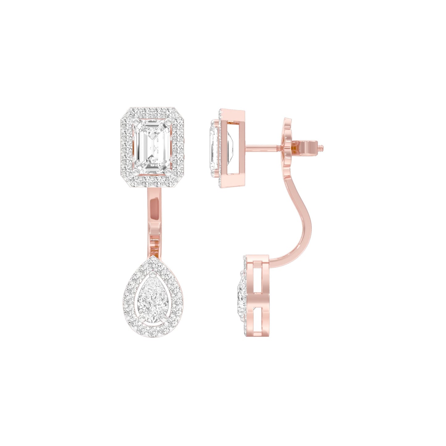 Crown Corners Diamond Stud Earrings 18 KT / Rose Gold