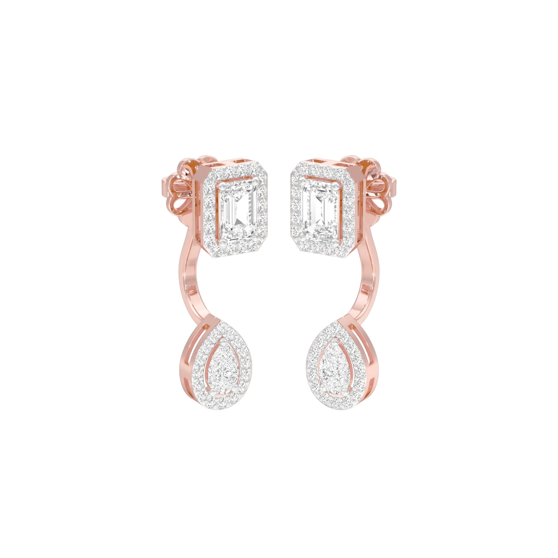 Crown Corners Diamond Stud Earrings 18 KT / Rose Gold