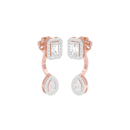 Crown Corners Diamond Stud Earrings 18 KT / Rose Gold