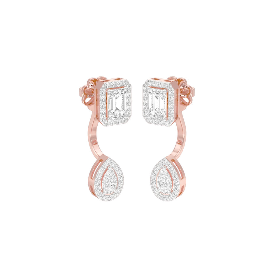 Crown Corners Diamond Stud Earrings 18 KT / Rose Gold