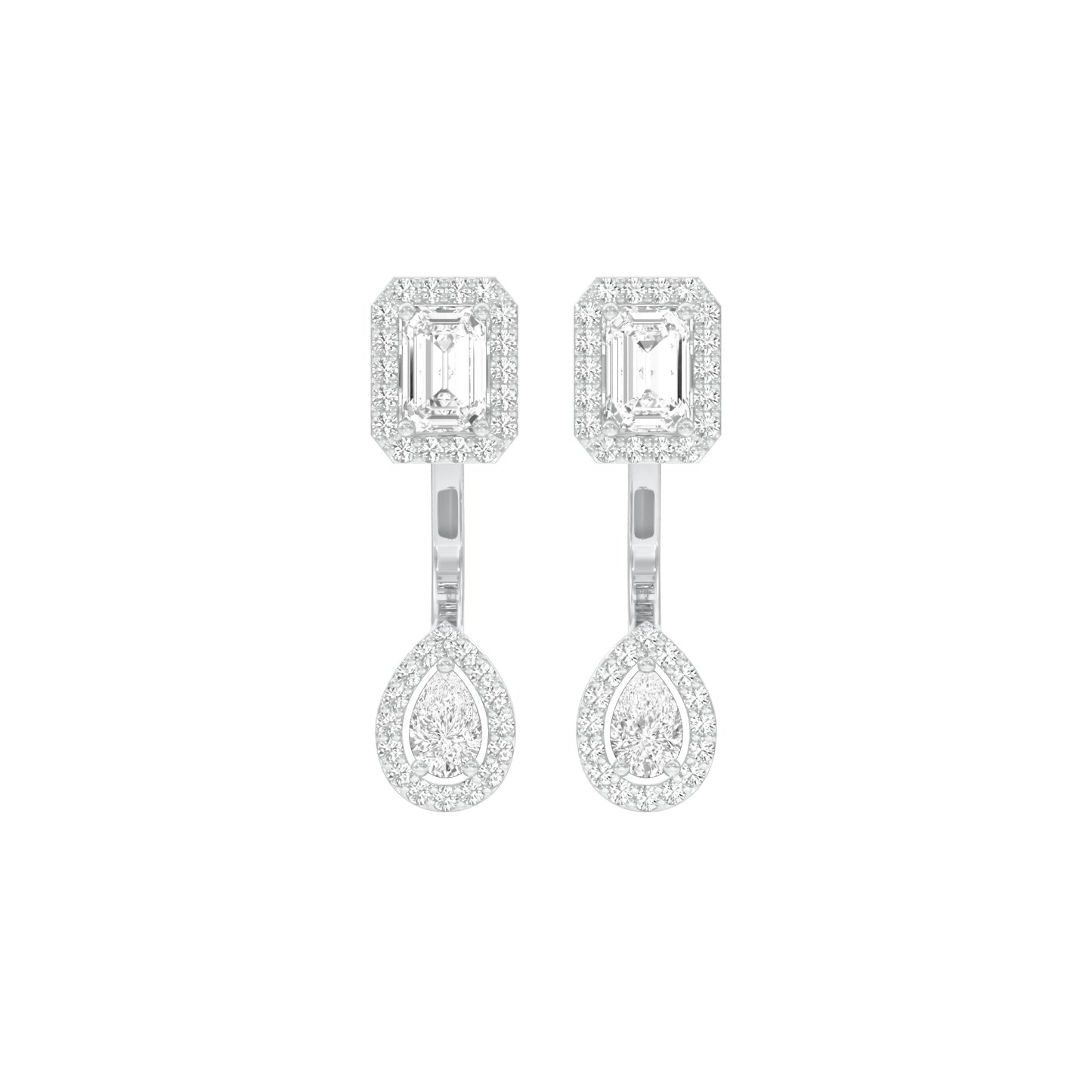 Crown Corners Diamond Stud Earrings 18 KT / White Gold