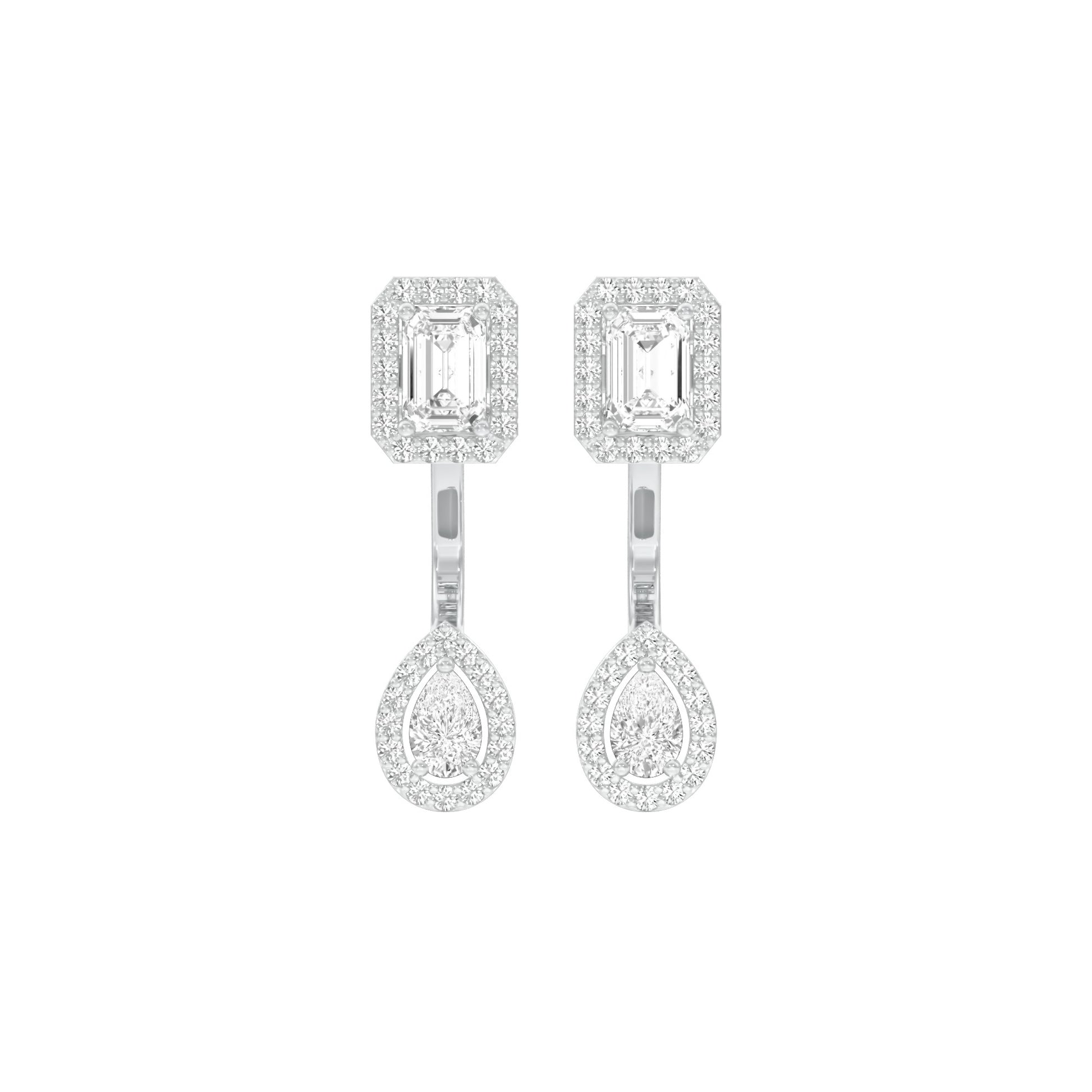 Crown Corners Diamond Stud Earrings 18 KT / White Gold