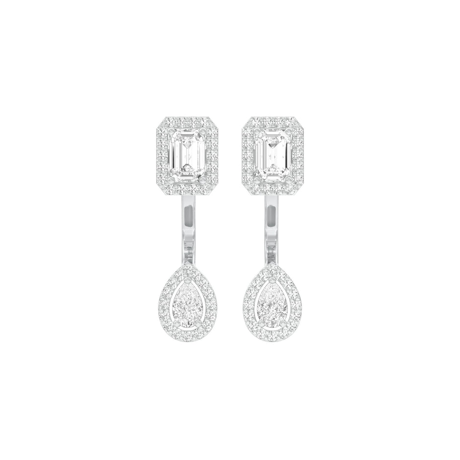 Crown Corners Diamond Stud Earrings 18 KT / White Gold