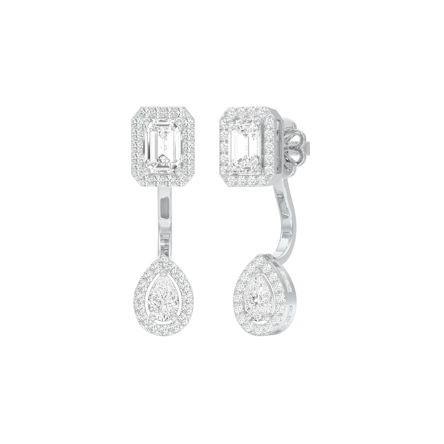 Crown Corners Diamond Stud Earrings 18 KT / White Gold