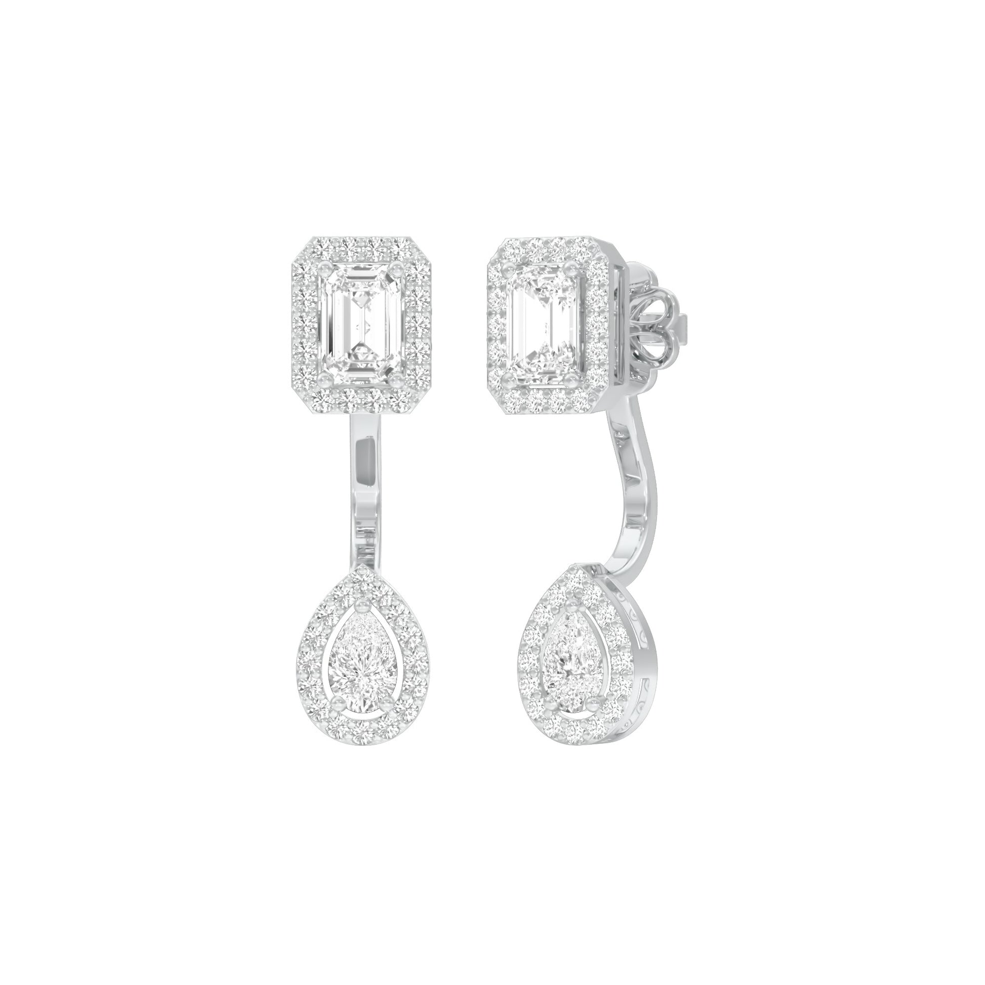 Crown Corners Diamond Stud Earrings 18 KT / White Gold