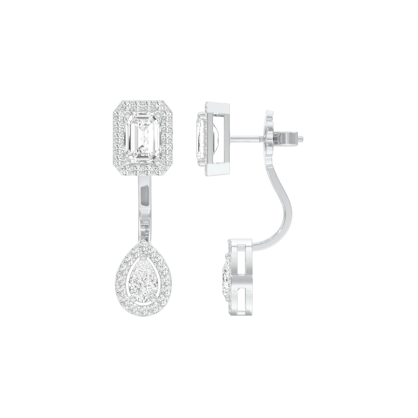 Crown Corners Diamond Stud Earrings 18 KT / White Gold