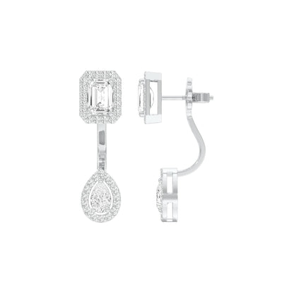 Crown Corners Diamond Stud Earrings 18 KT / White Gold