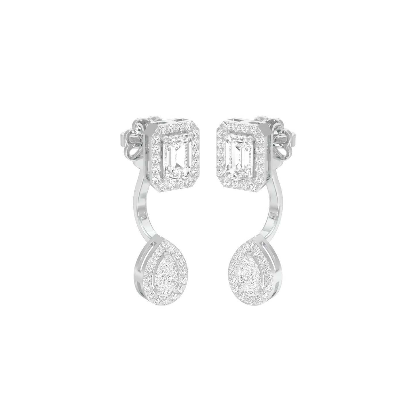 Crown Corners Diamond Stud Earrings 18 KT / White Gold