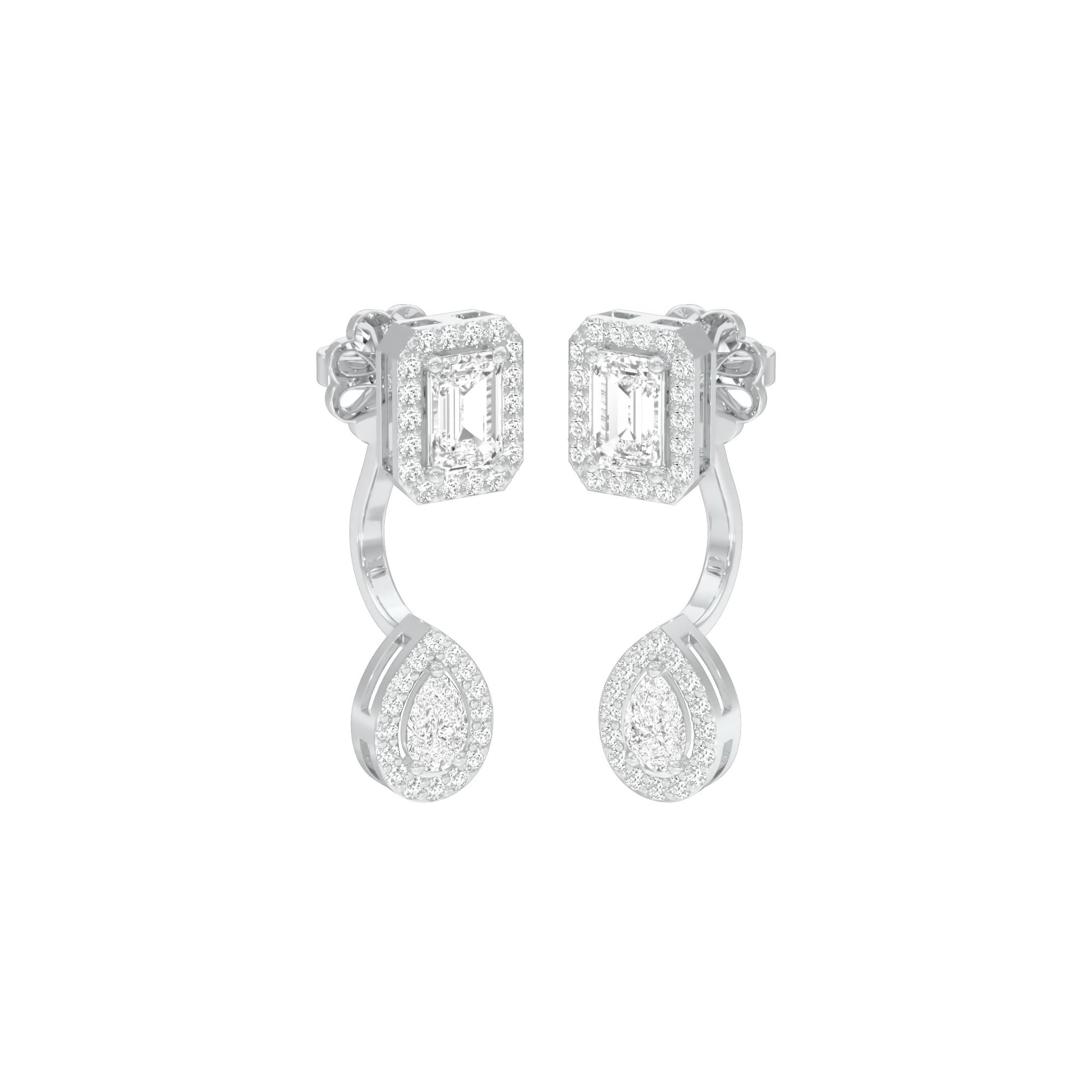 Crown Corners Diamond Stud Earrings 18 KT / White Gold