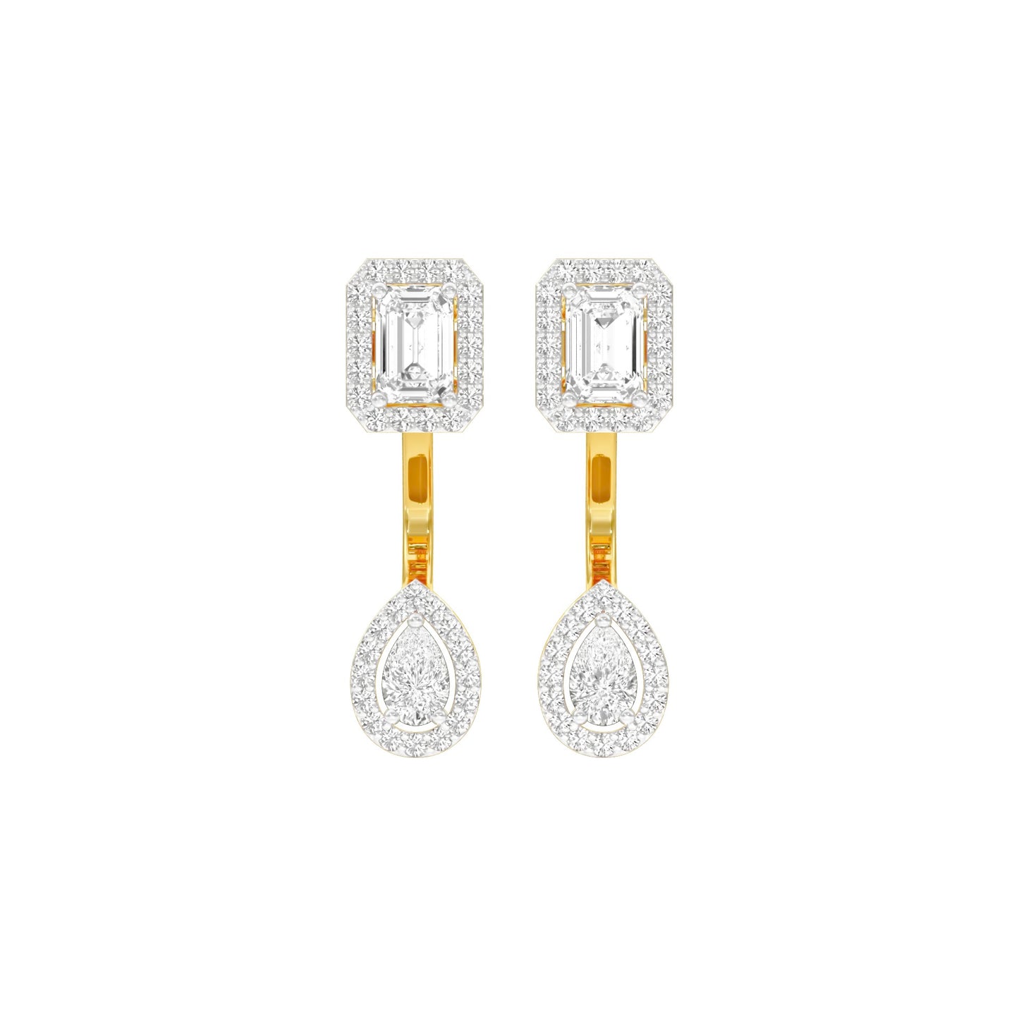 Crown Corners Diamond Stud Earrings 18 KT / Yellow Gold