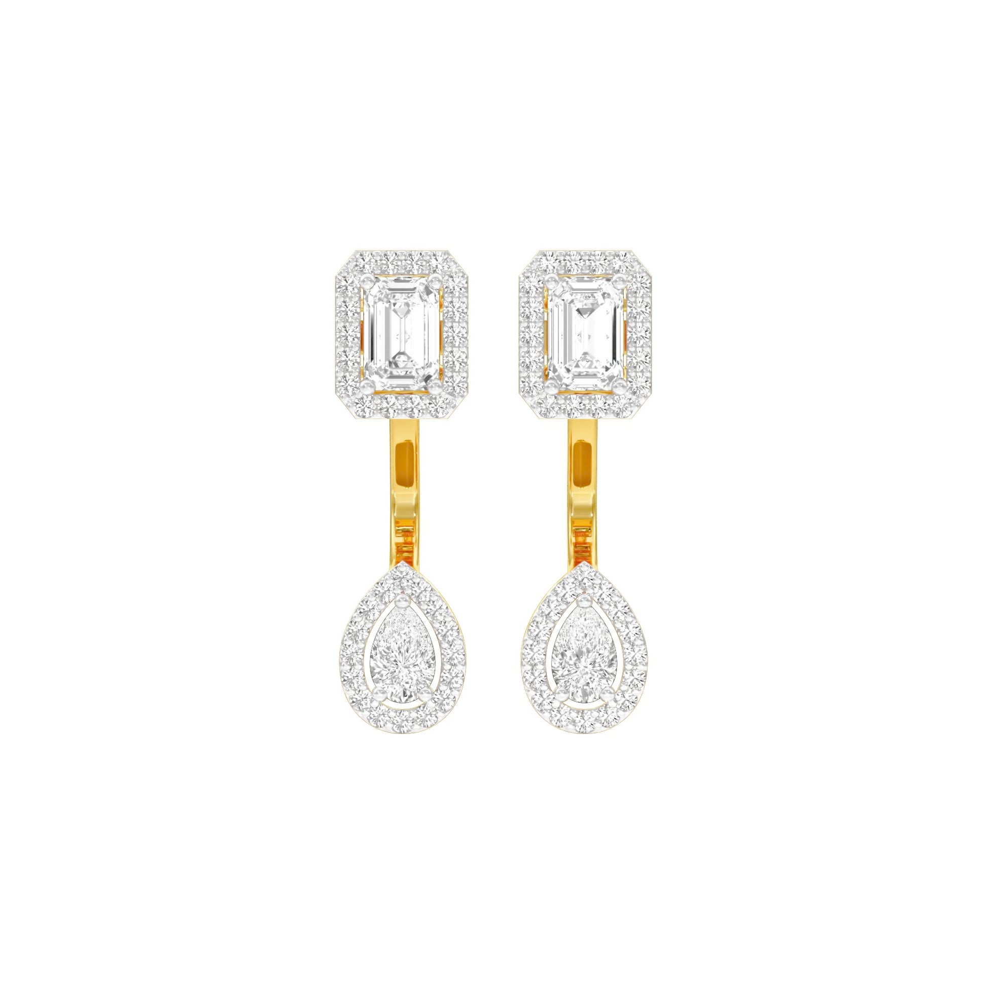 Crown Corners Diamond Stud Earrings 18 KT / Yellow Gold