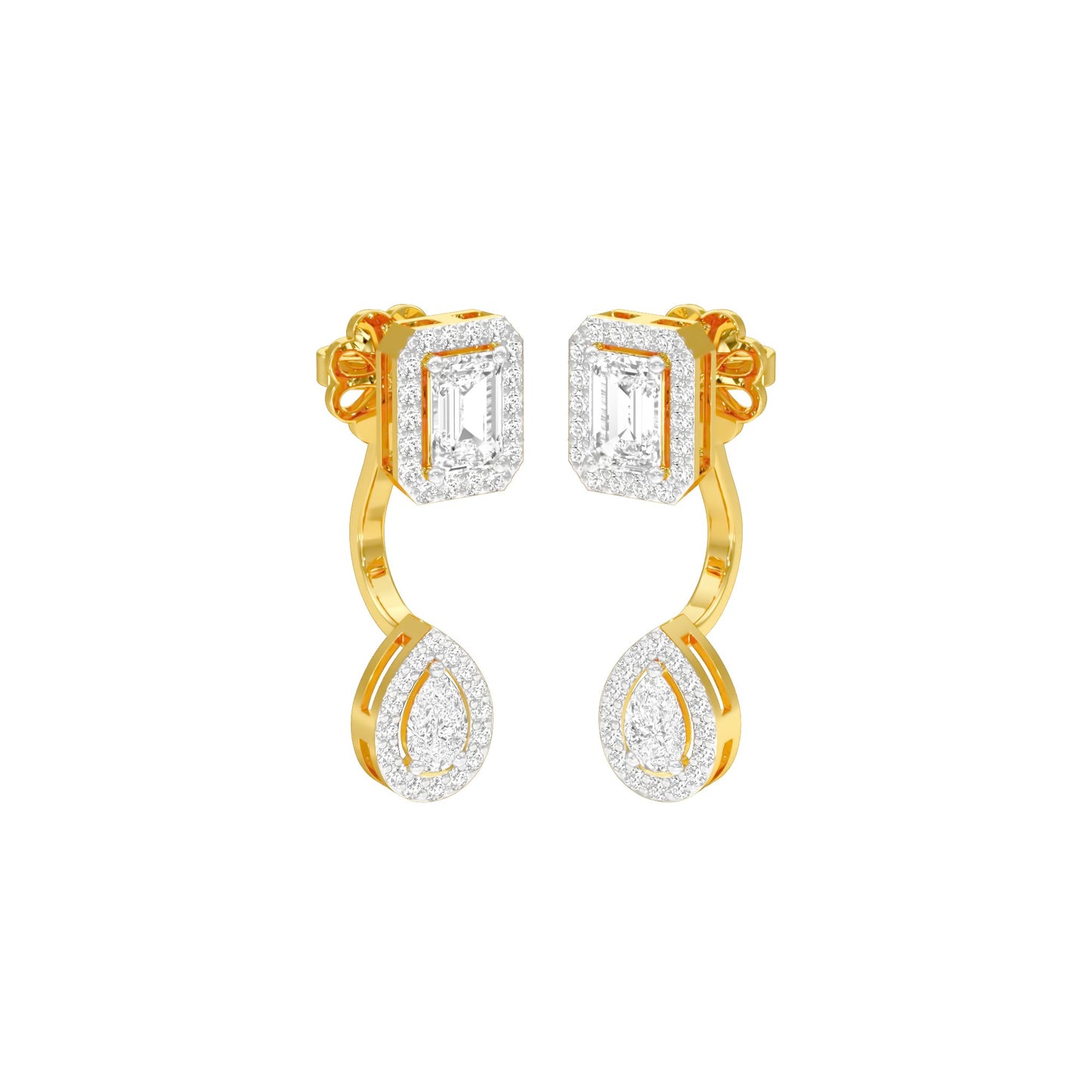 Crown Corners Diamond Stud Earrings 18 KT / Yellow Gold