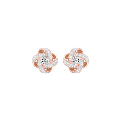 Untied Knots Diamond Stud Earrings 18 KT / Rose Gold