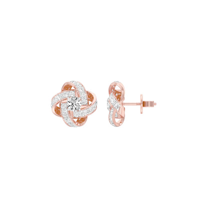 Untied Knots Diamond Stud Earrings 18 KT / Rose Gold