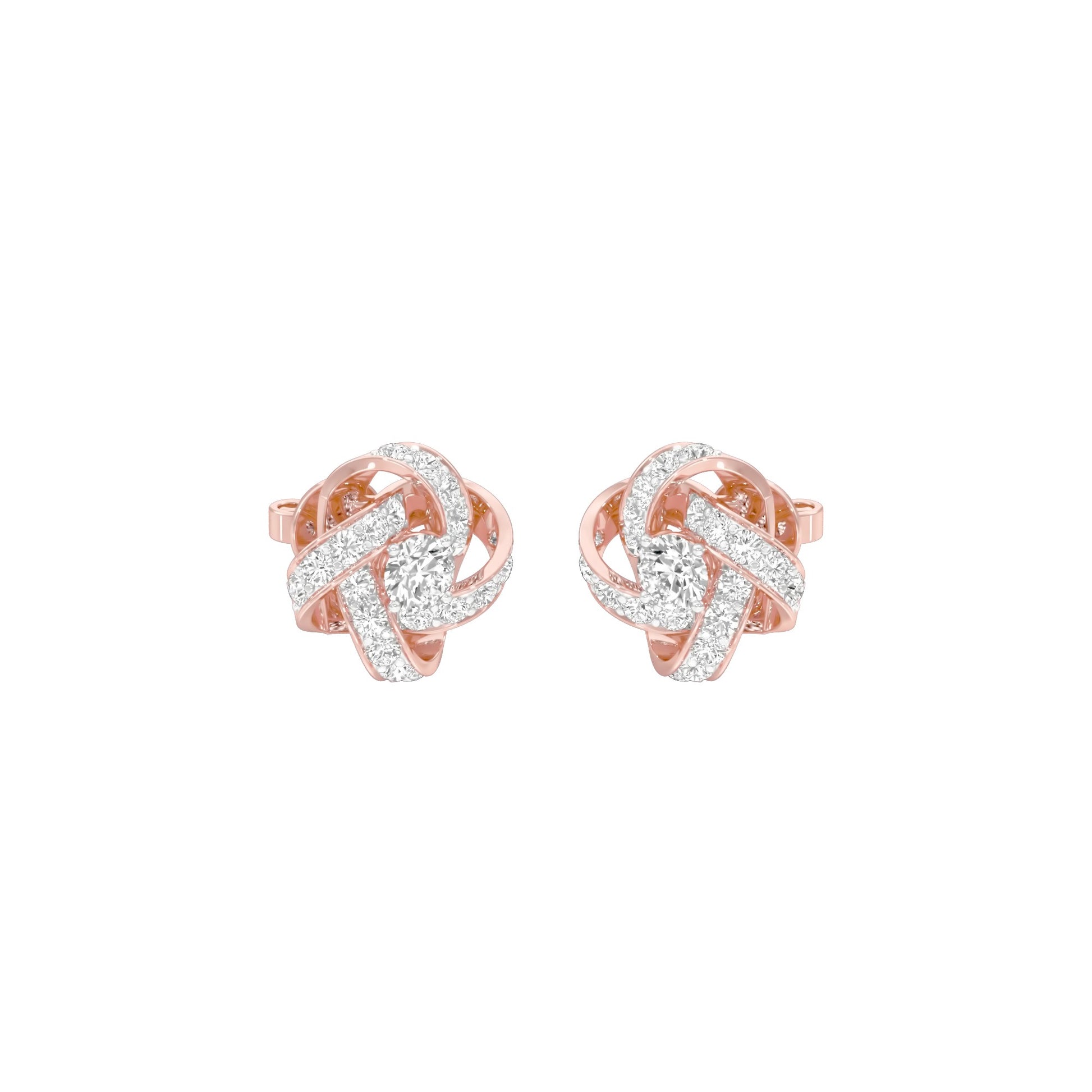 Untied Knots Diamond Stud Earrings 18 KT / Rose Gold