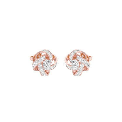 Untied Knots Diamond Stud Earrings 18 KT / Rose Gold