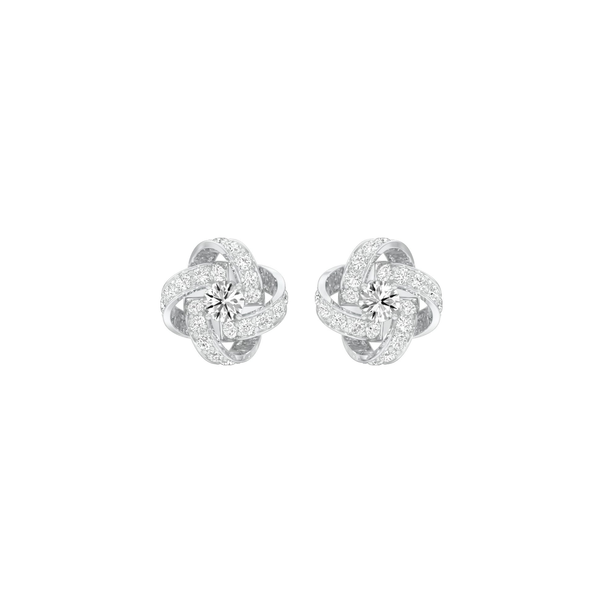 Untied Knots Diamond Stud Earrings 18 KT / White Gold