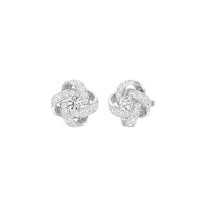 Untied Knots Diamond Stud Earrings 18 KT / White Gold