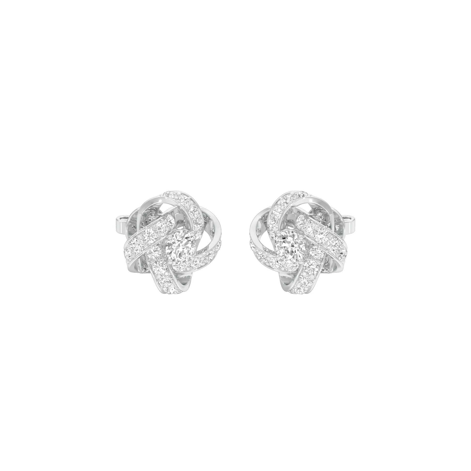 Untied Knots Diamond Stud Earrings 18 KT / White Gold