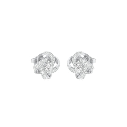 Untied Knots Diamond Stud Earrings 18 KT / White Gold