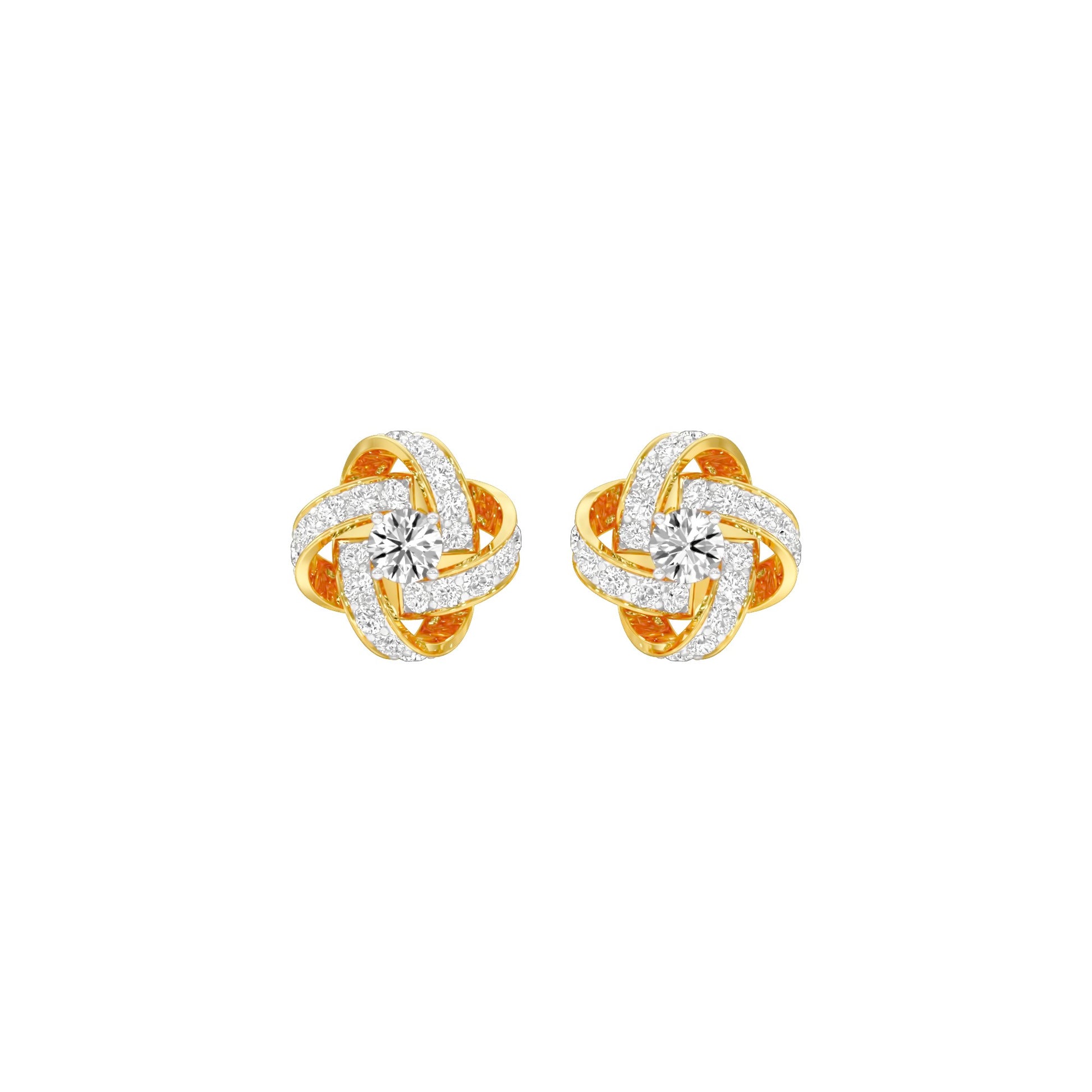Untied Knots Diamond Stud Earrings 18 KT / Yellow Gold