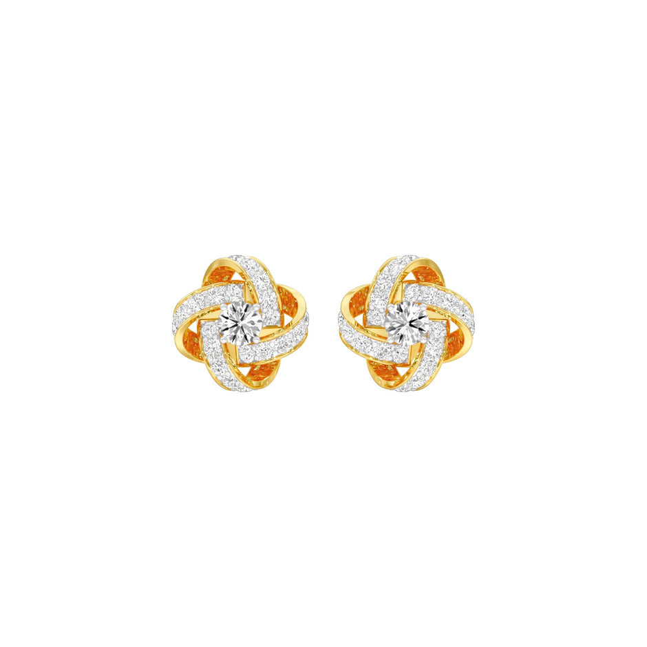 Untied Knots Diamond Stud Earrings 18 KT / Yellow Gold