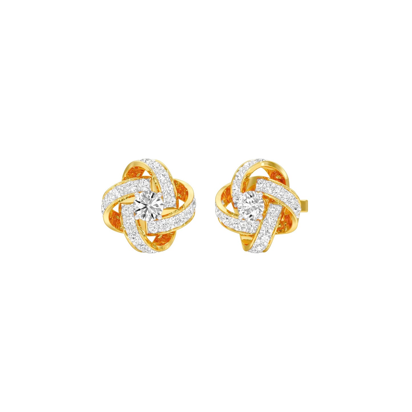 Untied Knots Diamond Stud Earrings 18 KT / Yellow Gold