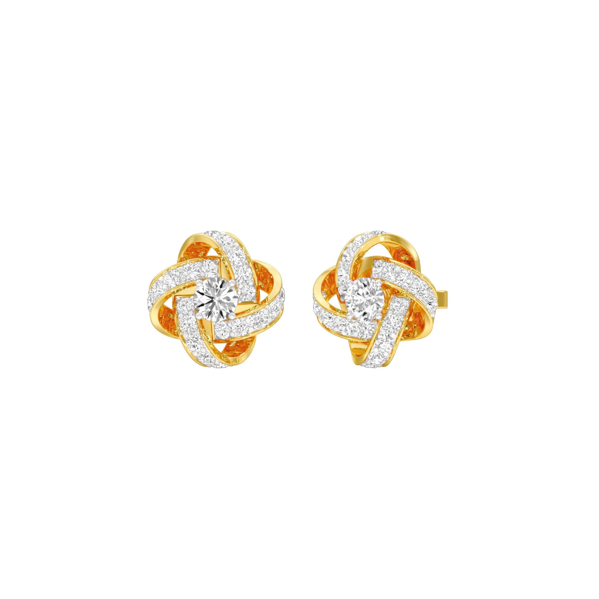 Untied Knots Diamond Stud Earrings 18 KT / Yellow Gold