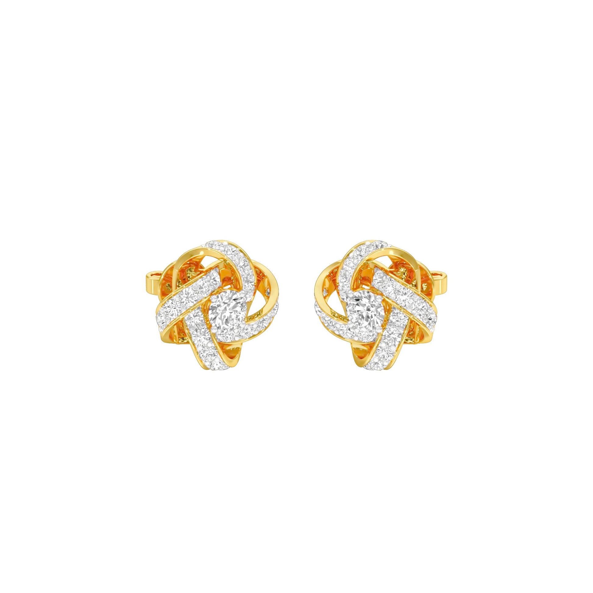 Untied Knots Diamond Stud Earrings 18 KT / Yellow Gold