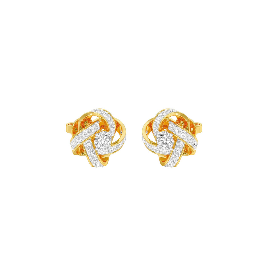 Untied Knots Diamond Stud Earrings 18 KT / Yellow Gold