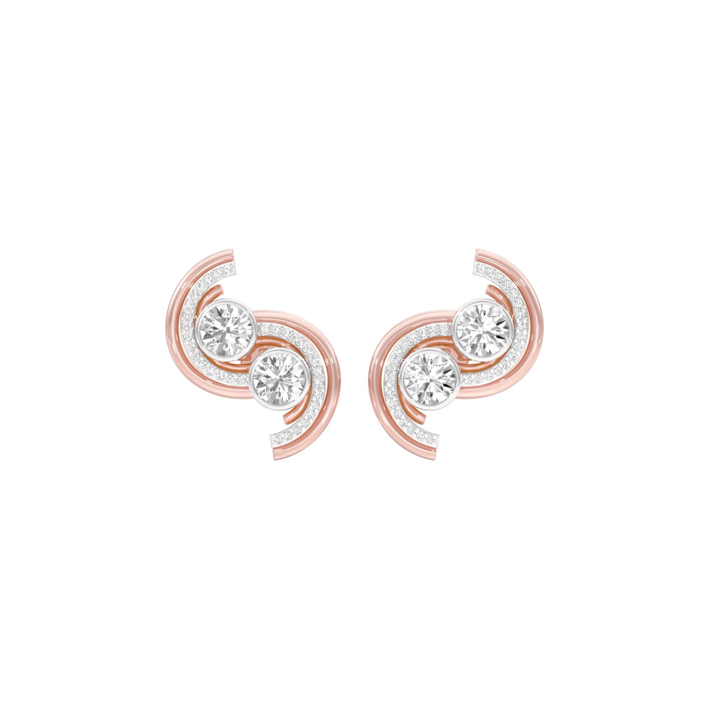 Spinlight Diamond Stud Earrings 18 KT / Rose Gold
