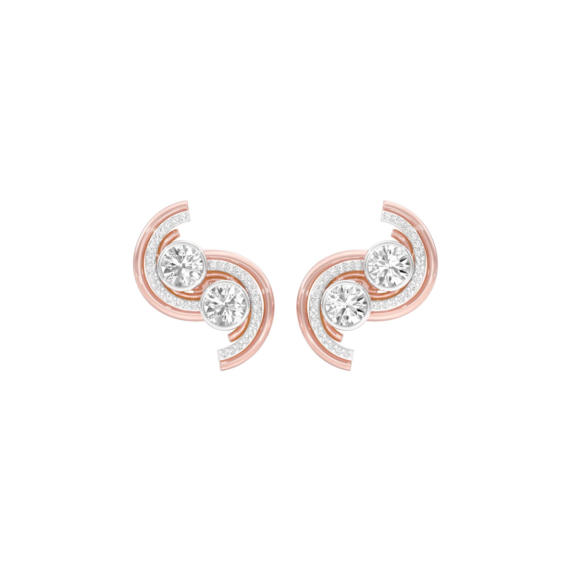 Spinlight Diamond Stud Earrings 18 KT / Rose Gold