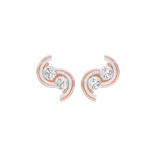 Spinlight Diamond Stud Earrings 18 KT / Rose Gold