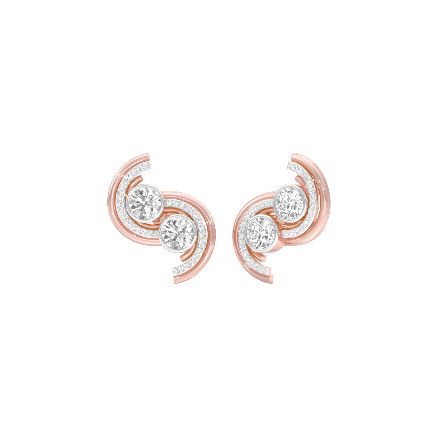 Spinlight Diamond Stud Earrings 18 KT / Rose Gold
