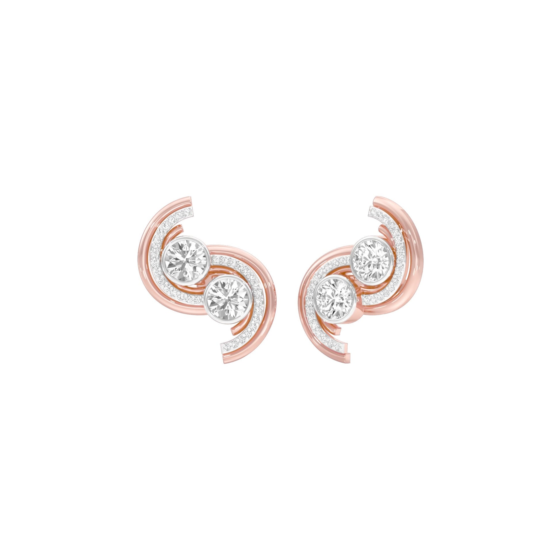 Spinlight Diamond Stud Earrings 18 KT / Rose Gold