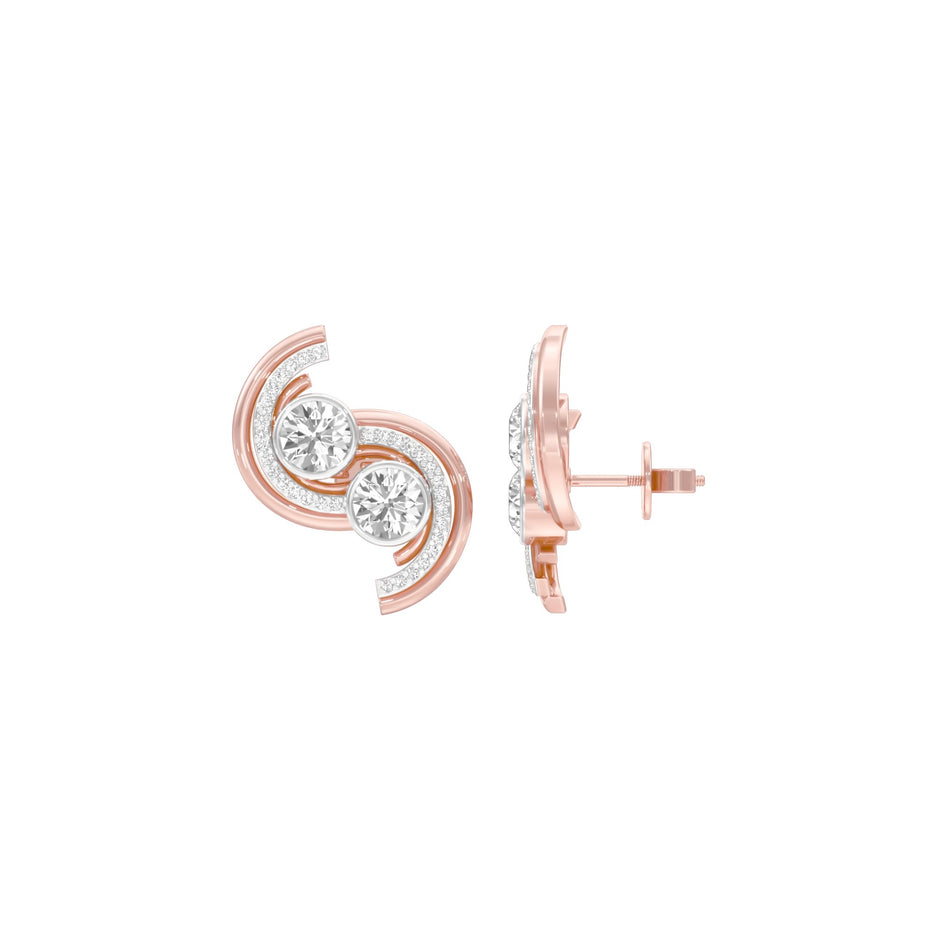 Spinlight Diamond Stud Earrings 18 KT / Rose Gold