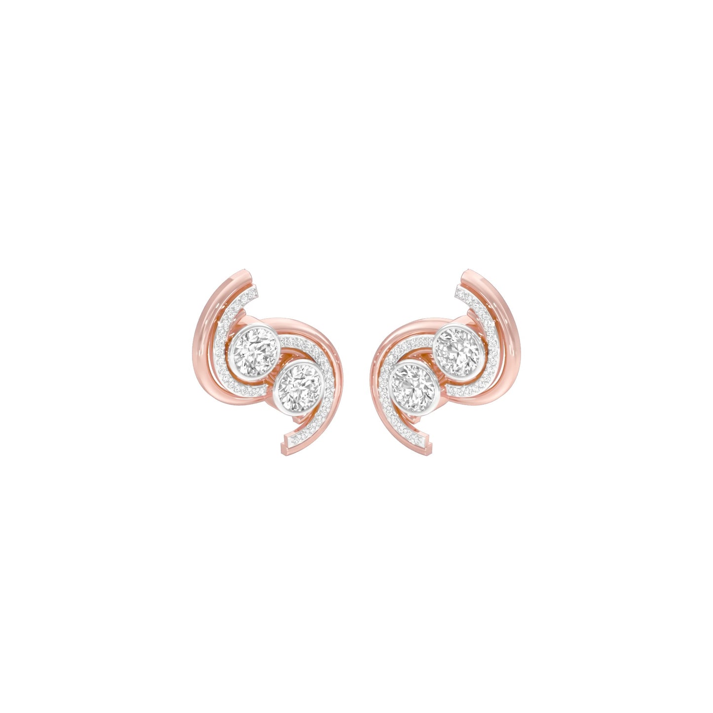 Spinlight Diamond Stud Earrings 18 KT / Rose Gold